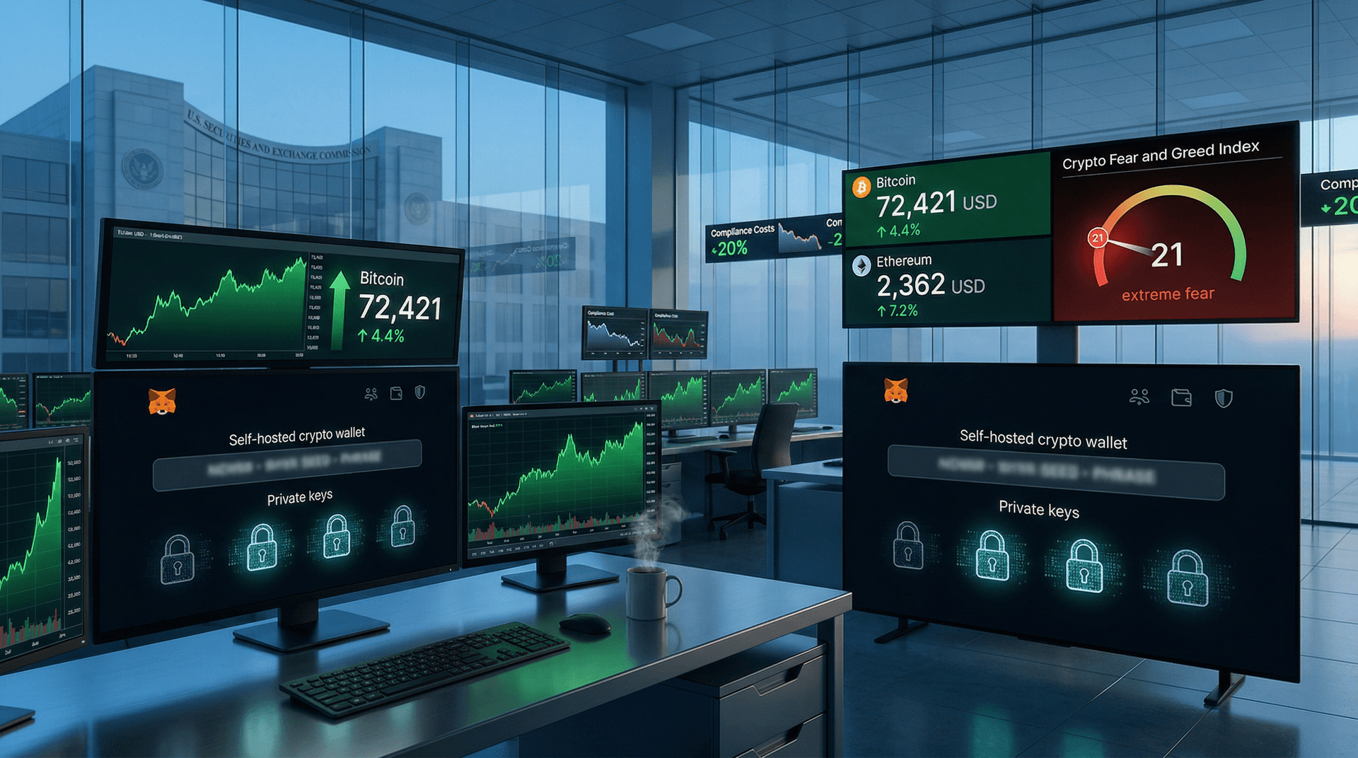 SEC Self-Hosted Wallets Exemption Cuts 20% DeFi Costs, BTC Hits $74K