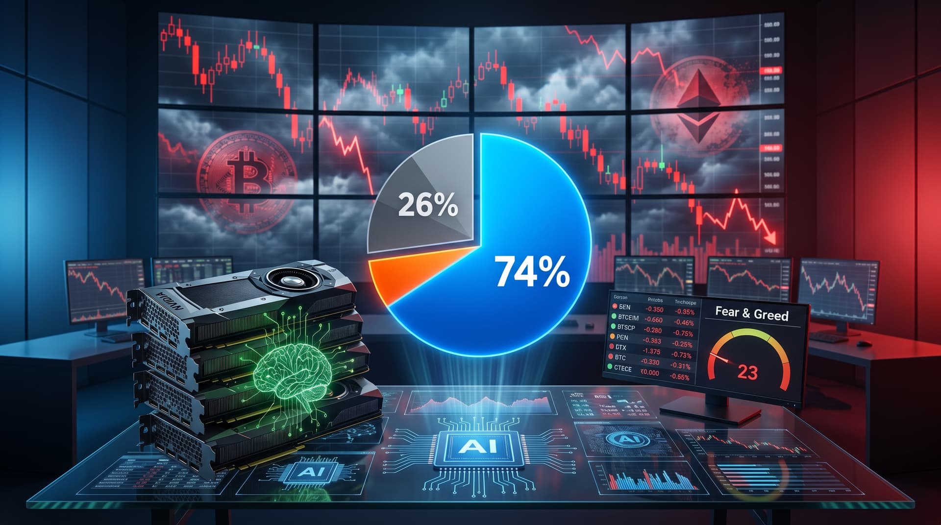 Nvidia Portfolio Allocates 74% to Two AI Stocks as Fear & Greed Hits 23