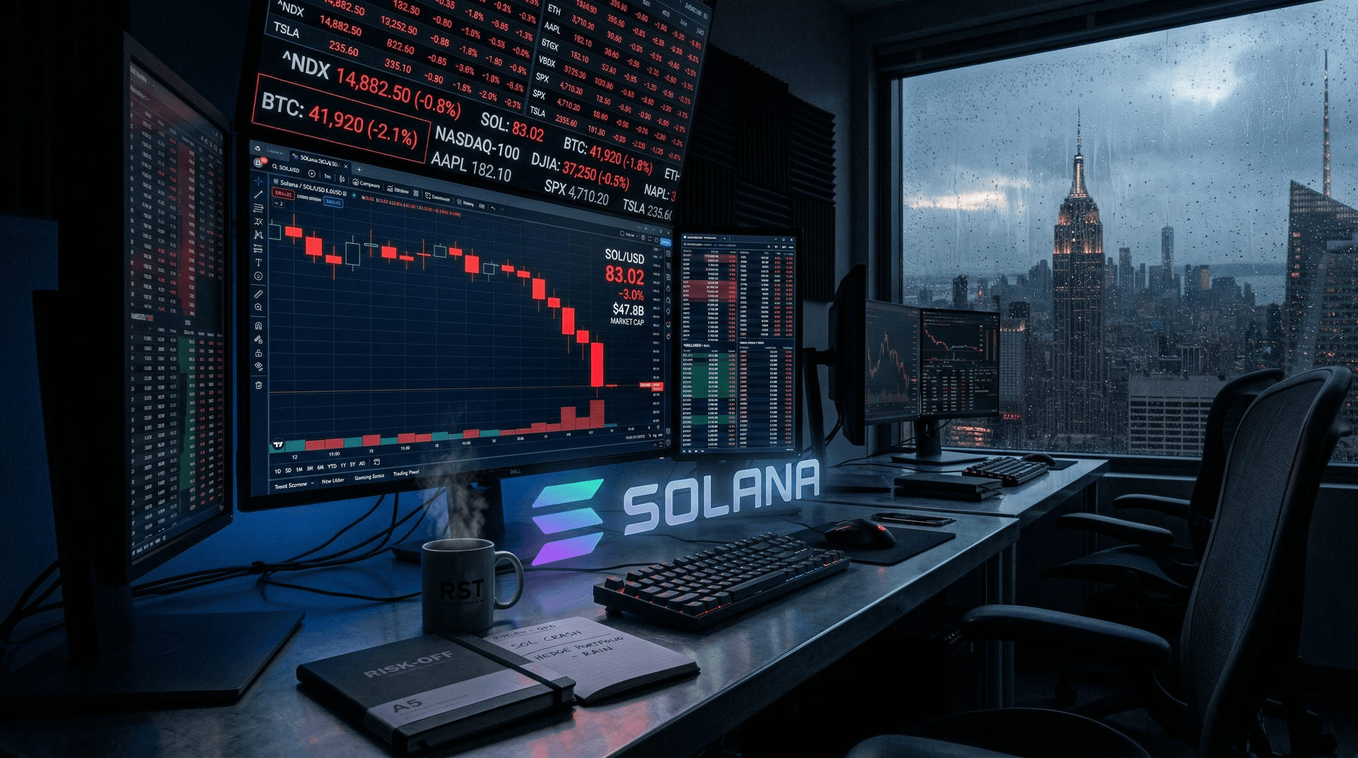 Solana Price Drops 3% to $83.02 on Wall Street Jitters