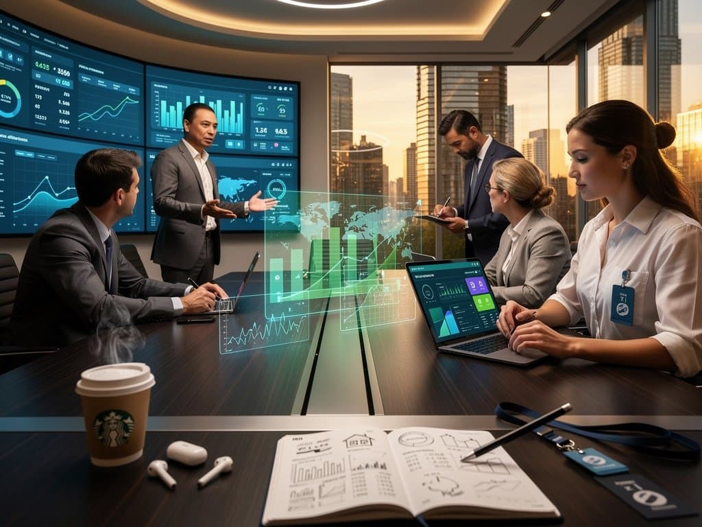 AI governance dashboards and ML charts in modern mortgage operations center